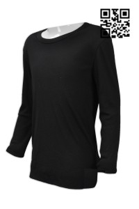 T613訂製童裝T恤衫   自訂淨色T恤款式  設計修身T恤款式   T恤生產商     黑色